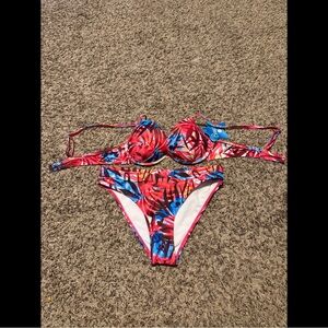 Breeza Vibrant Pink and Blue Bikini Set